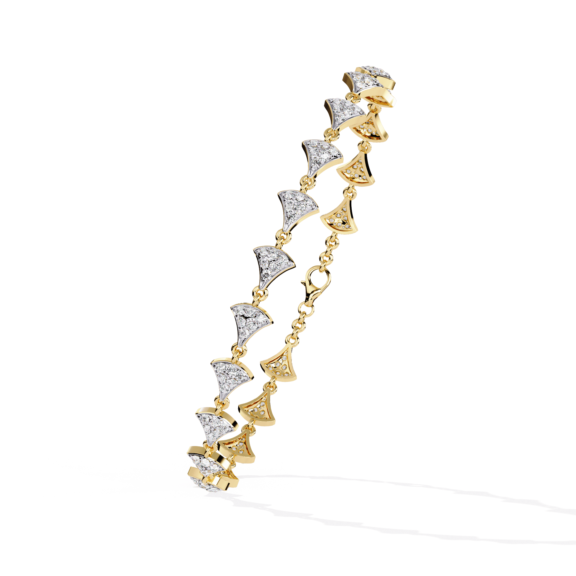 Trynette Pavé Petal Diamond Bracelet by Carat House Dubai with sparkling diamond details and intricate petal design.