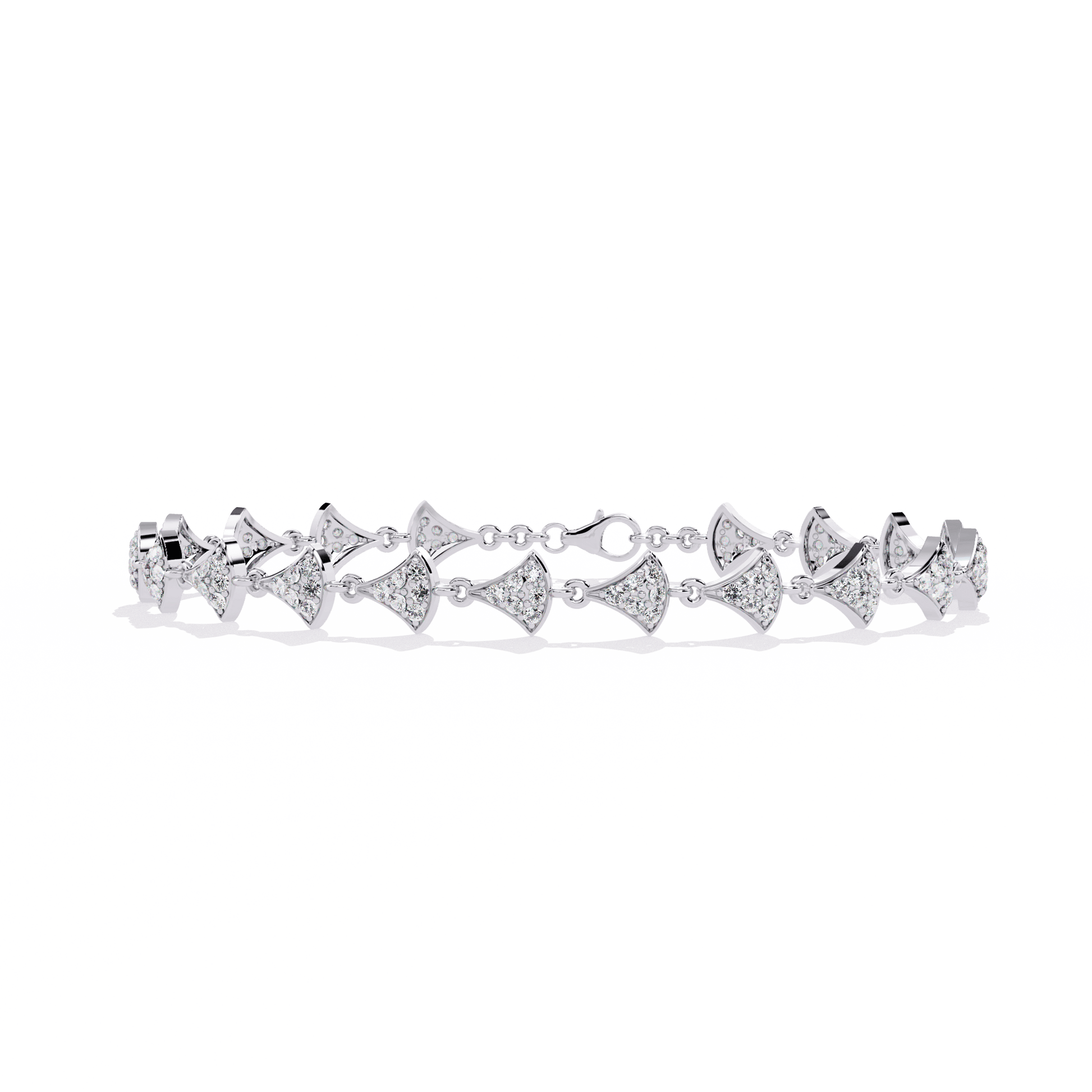 Trynette – Pavé Petal Diamond Bracelet — diamond bracelet — lab grown diamond and natural diamond — 18k white gold — Carat House