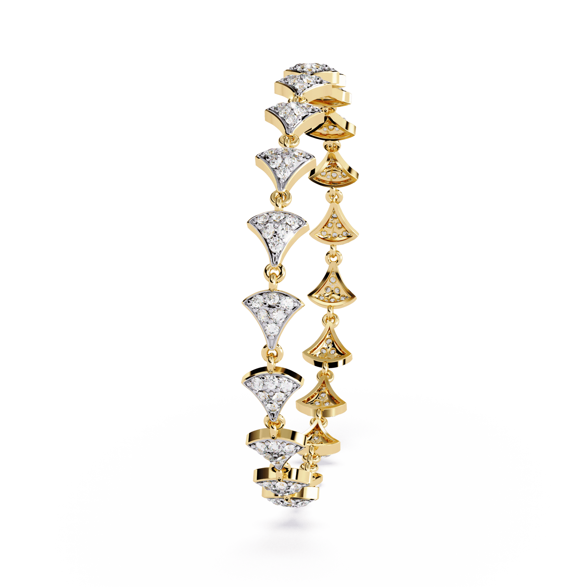 Trynette Pavé Petal Diamond Bracelet by Carat House Dubai featuring intricate diamond petal design and sparkling pavé setting.