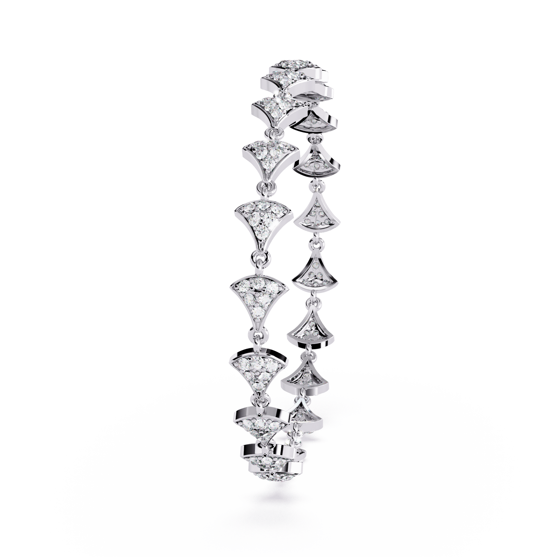 Trynette Pavé Petal Diamond Bracelet by Carat House Dubai featuring sparkling diamond petals on a delicate gold chain.
