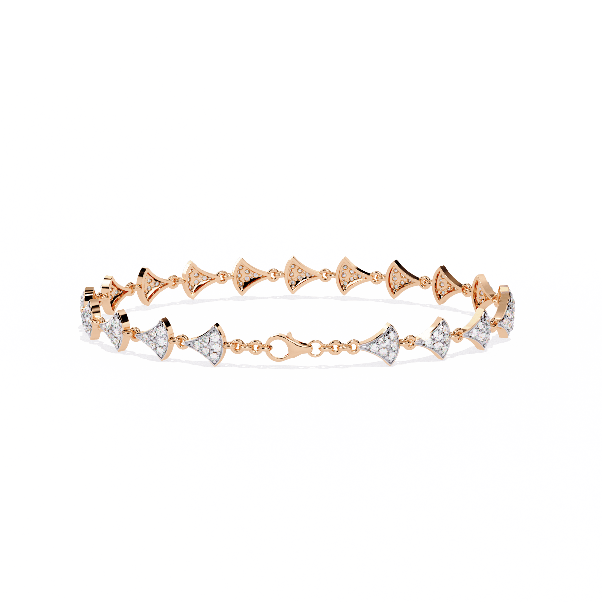 Trynette Pavé Petal Diamond Bracelet by Carat House Dubai featuring sparkling diamond petal design on elegant bracelet