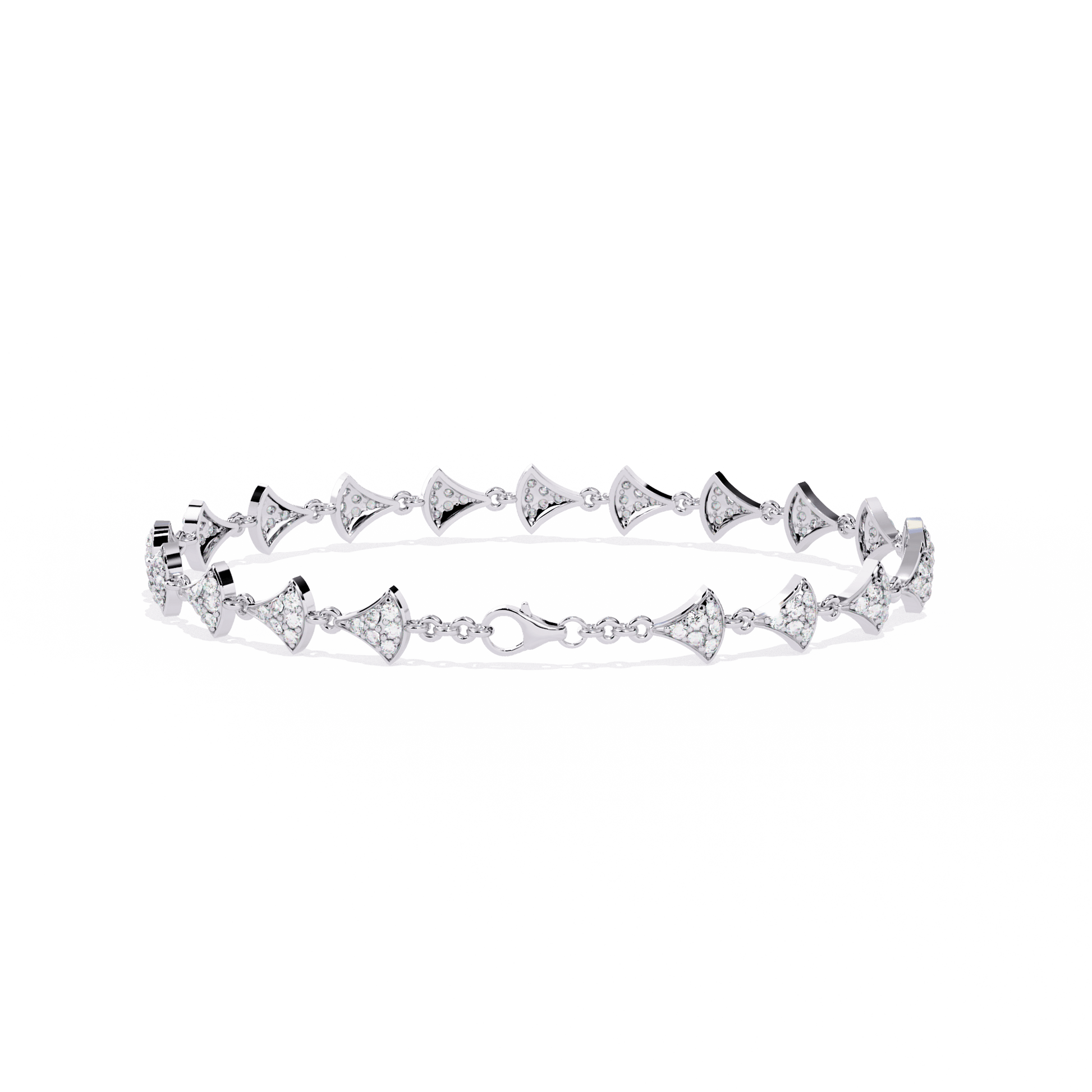 Trynette Pavé Petal Diamond Bracelet by Carat House Dubai, showcasing a delicate gold bracelet with diamond petal accents.