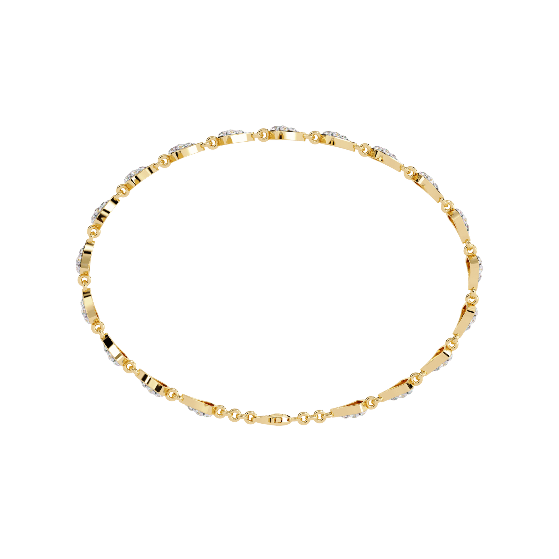 Trynette Pavé Petal Diamond Bracelet by Carat House Dubai featuring intricate petal-shaped diamond settings on a delicate bracelet