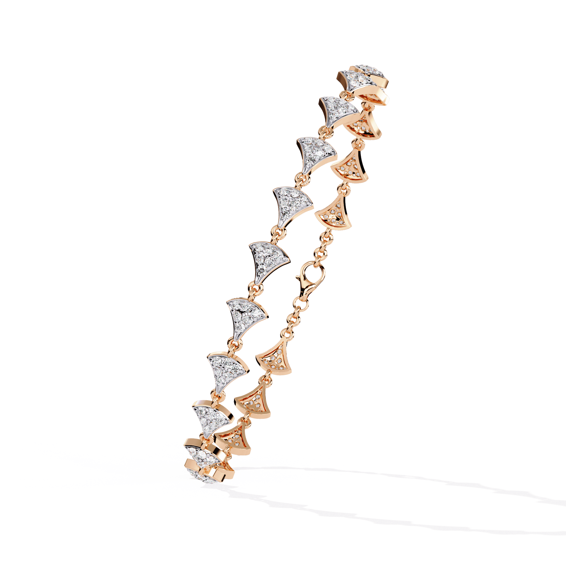 Trynette Pavé Petal Diamond Bracelet by Carat House Dubai, showcasing a delicate bracelet with sparkling diamond petal design.