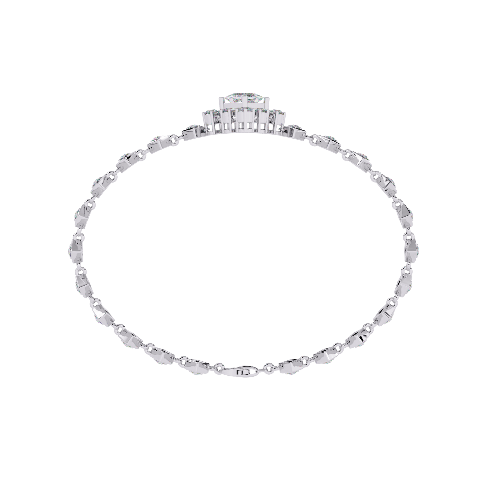 Yvonne princess-cut diamond bracelet by Carat House Dubai featuring sparkling diamonds and elegant design on a delicate bracelet.