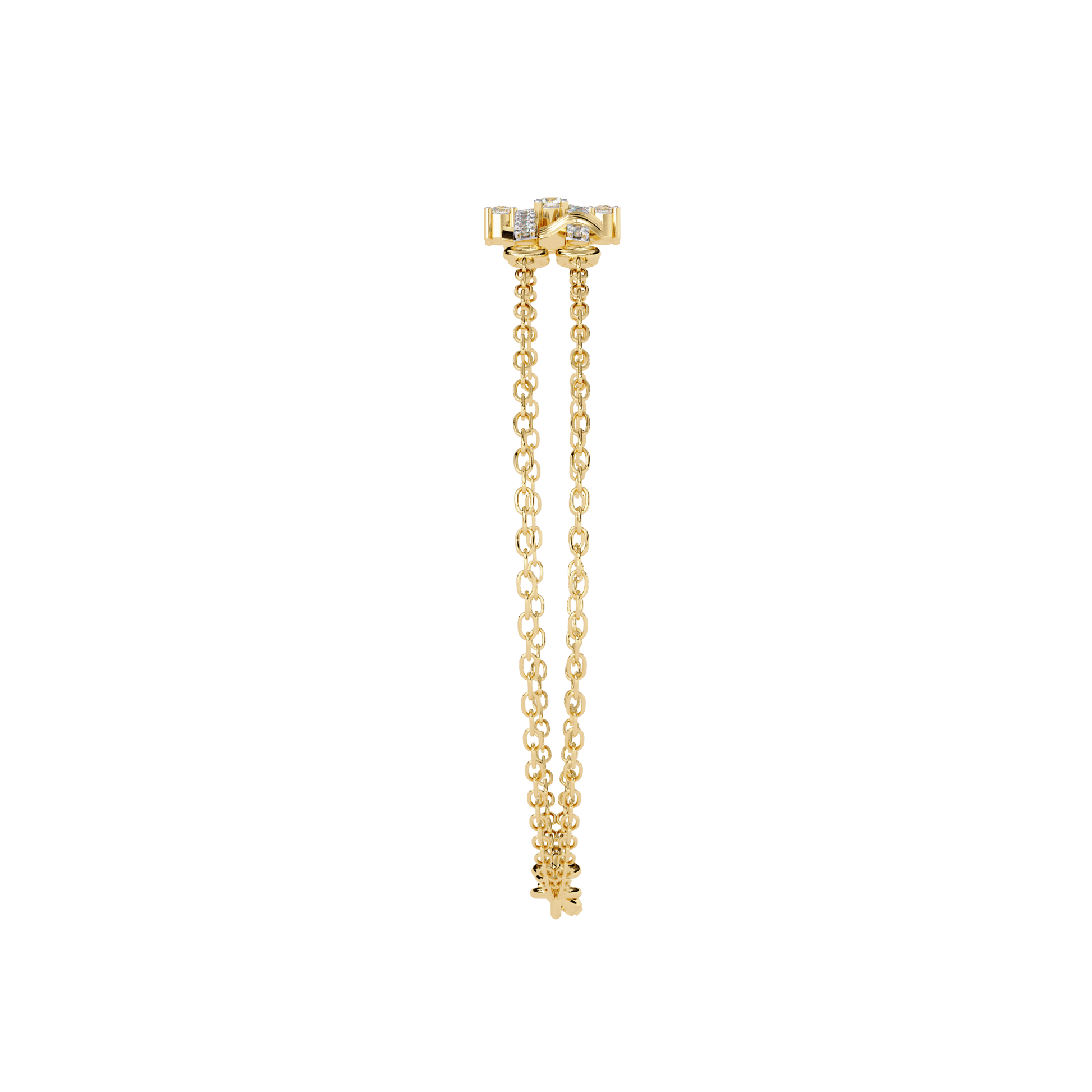 Carat House Dubai Whitney Diamond Double Chain Bracelet featuring sparkling diamonds and a sleek double chain design.