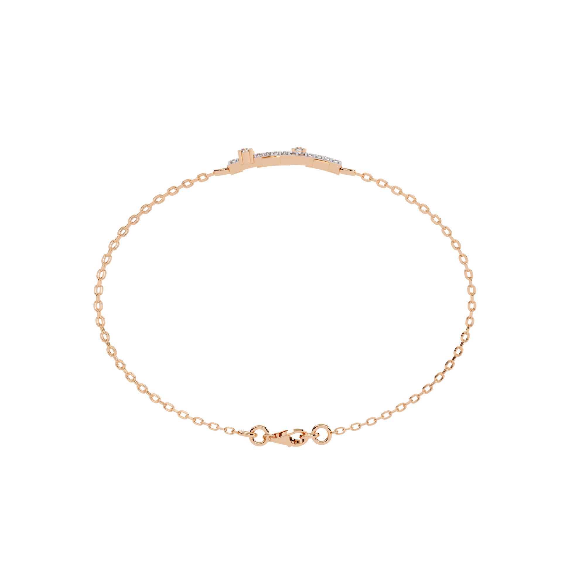 Carat House Dubai Whitney diamond double chain bracelet featuring sparkling diamond accents on a sleek silver chain.