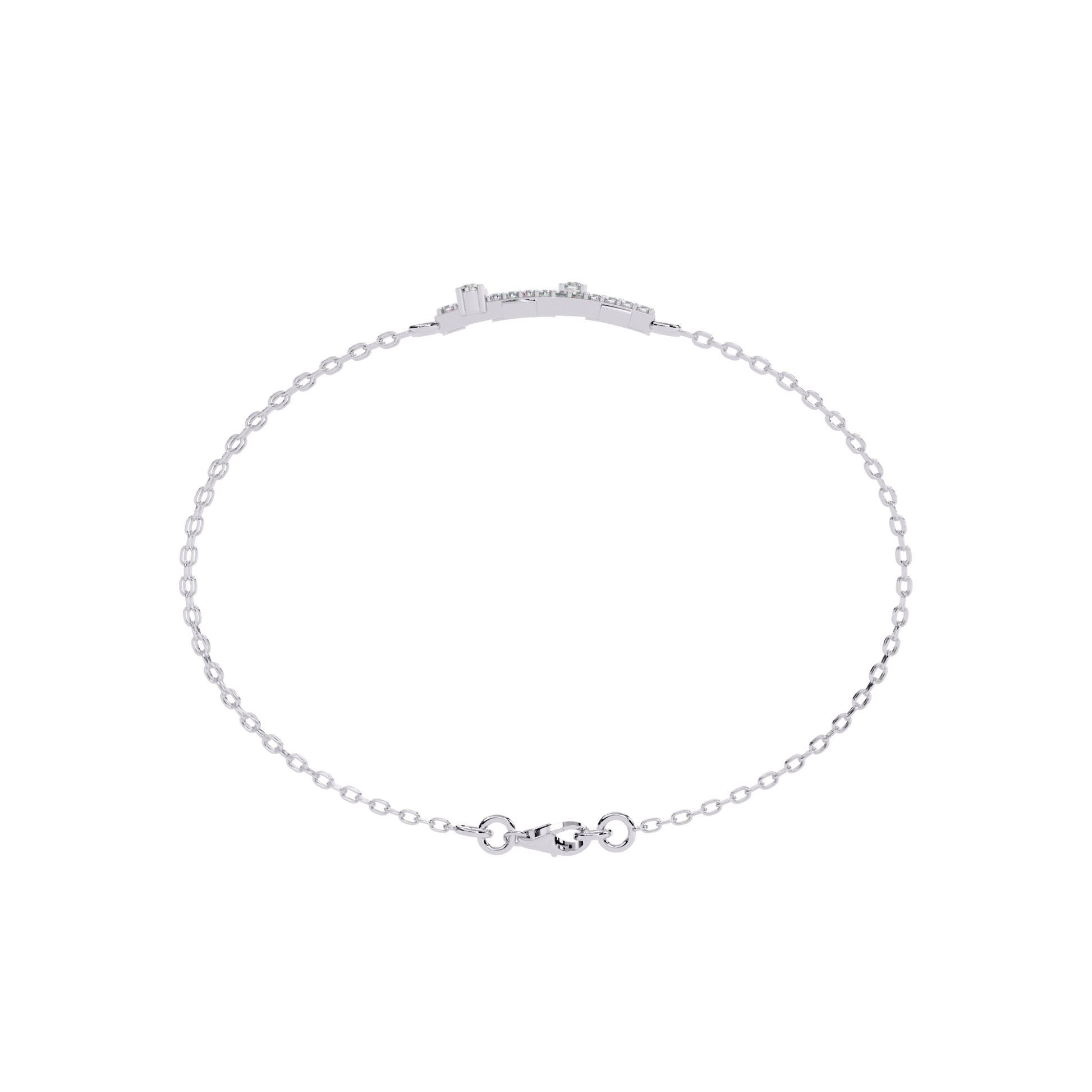 Carat House Dubai Whitney Diamond Double Chain Bracelet featuring sparkling diamonds and intricate double chain design.