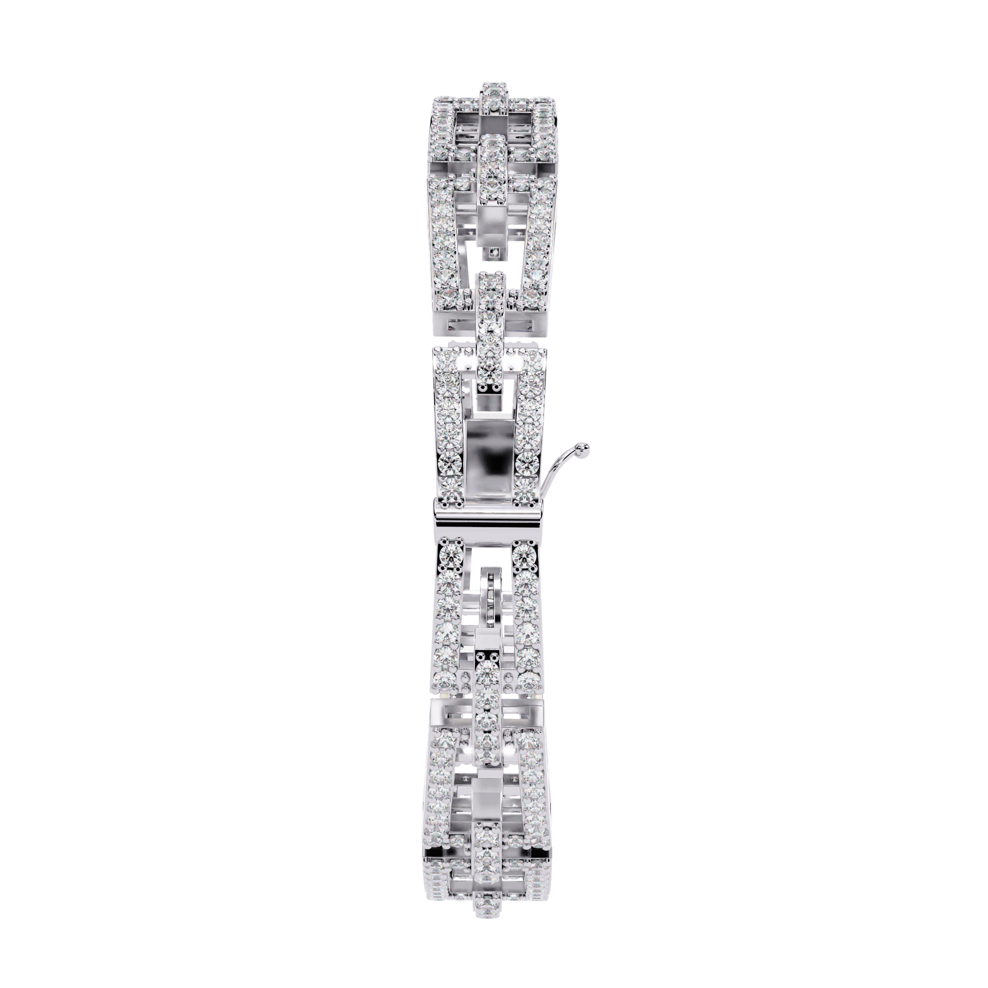 Virginia Artisanal Pavé Link Bangle by Carat House Dubai featuring intricate pavé link design in gold.