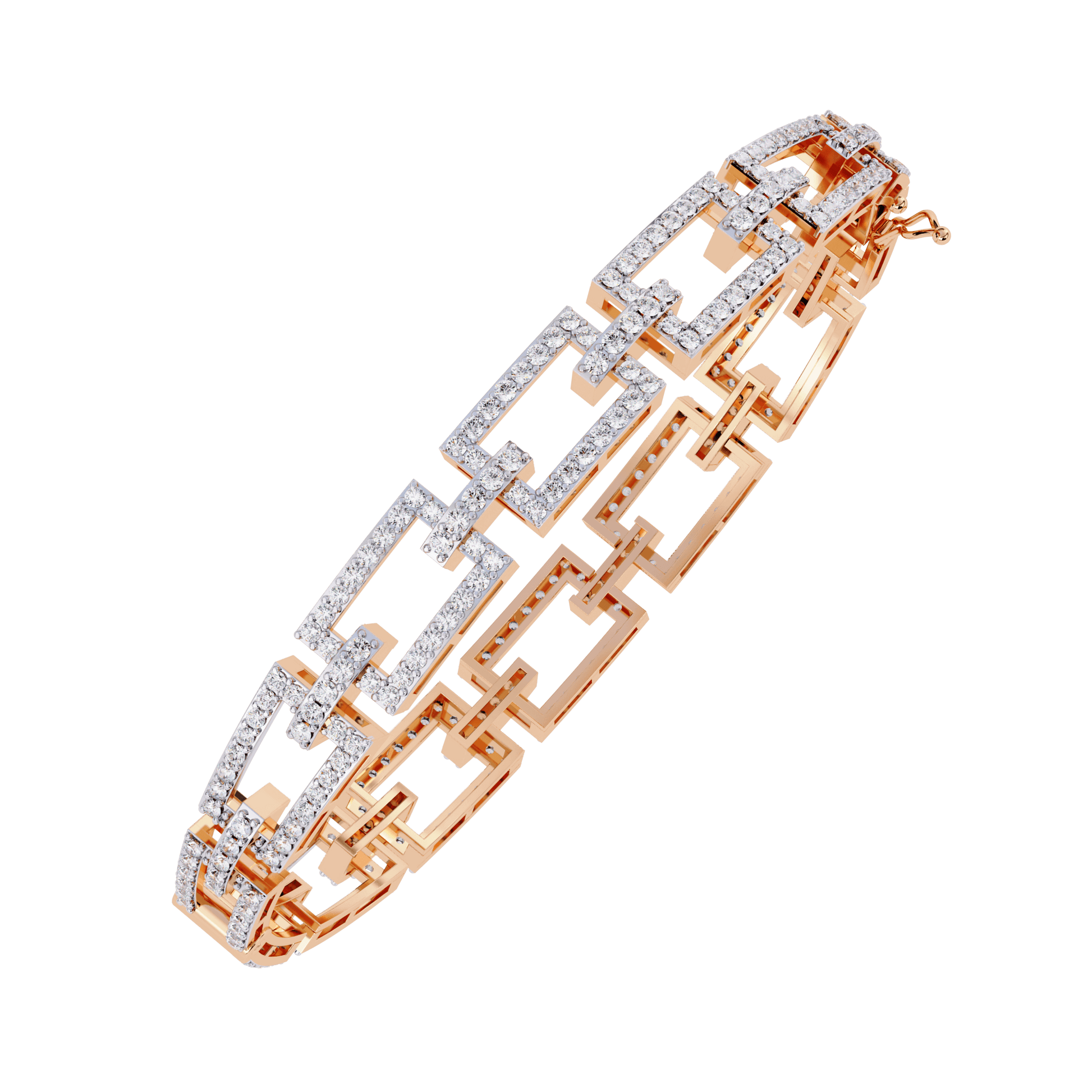 Elegant Virginia Artisanal Pavé Link Bangle by Carat House Dubai featuring intricate pavé craftsmanship and a sophisticated design