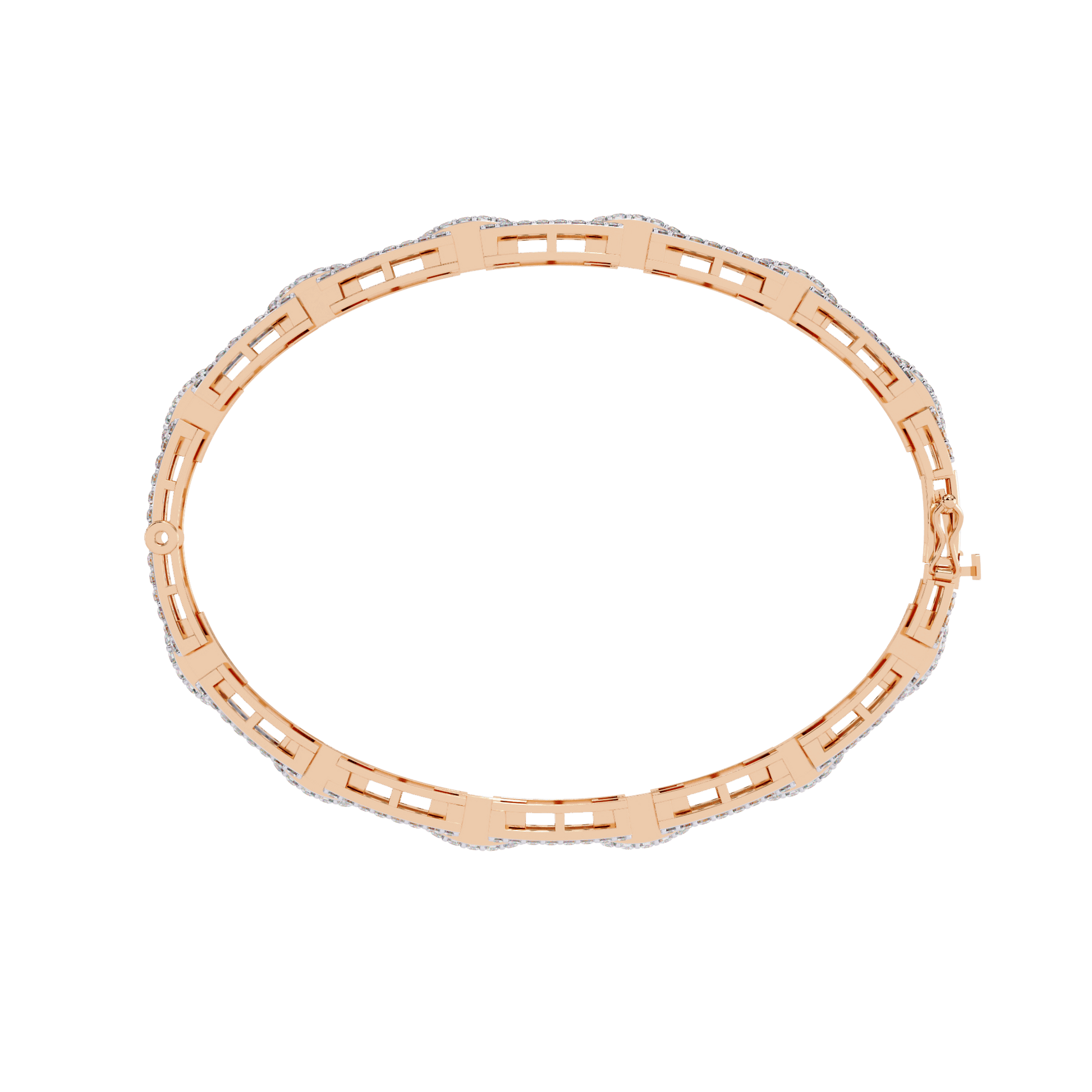 Virginia Artisanal Pavé Link Bangle by Carat House Dubai featuring intricate pavé link design in gold.