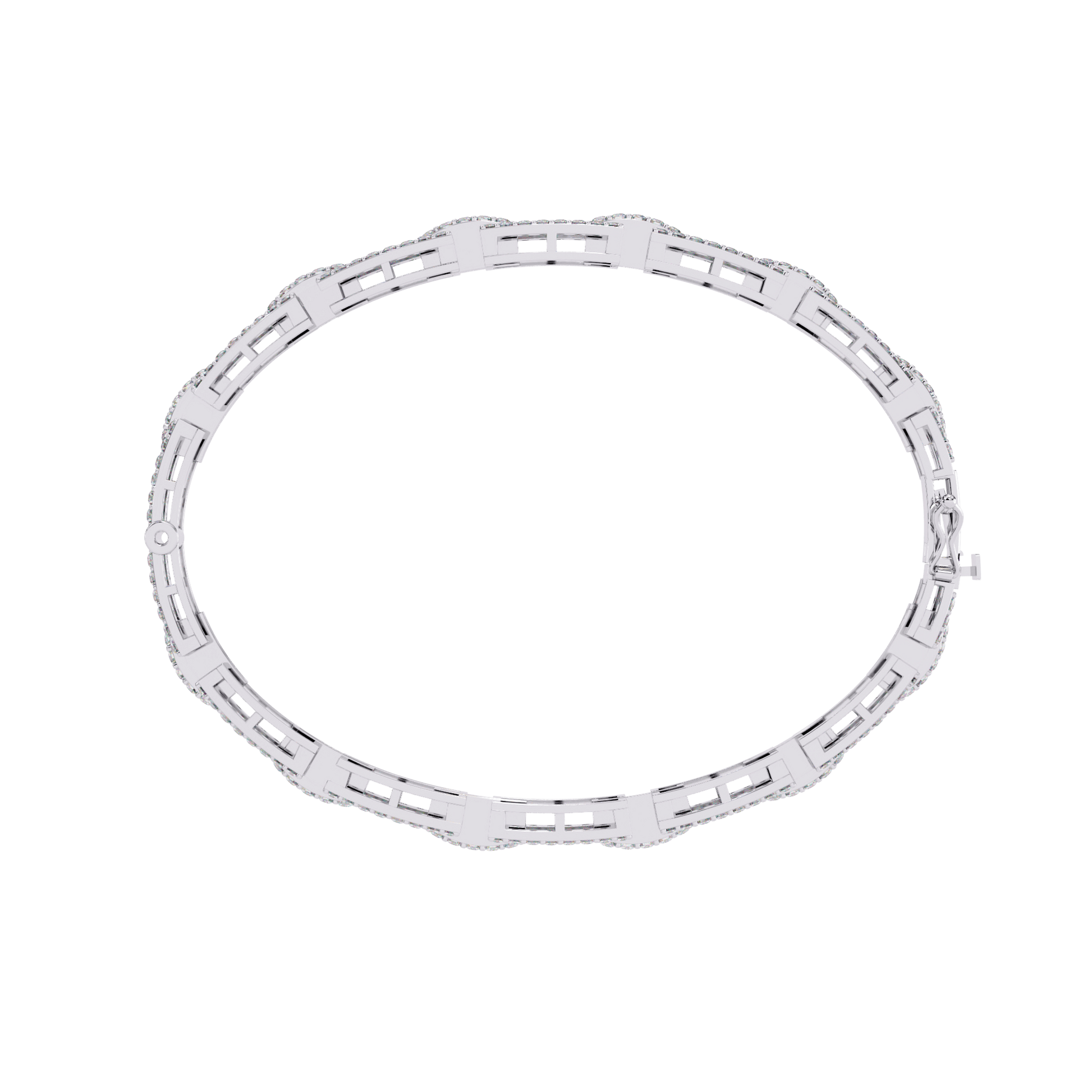 Virginia Artisanal Pavé Link Bangle by Carat House Dubai featuring intricate pavé detailing and a stylish gold finish.