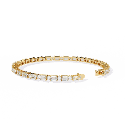 Zola – Alternating Emerald and Round Diamond Tennis Bangle
