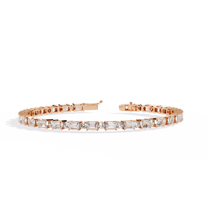 Zola – Alternating Emerald and Round Diamond Tennis Bangle