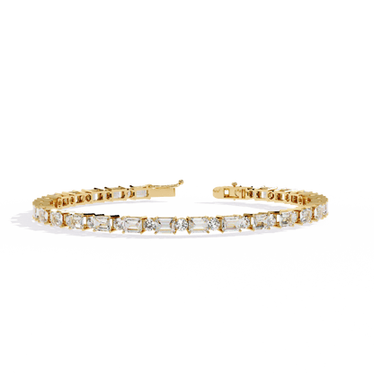Zola – Alternating Emerald and Round Diamond Tennis Bangle