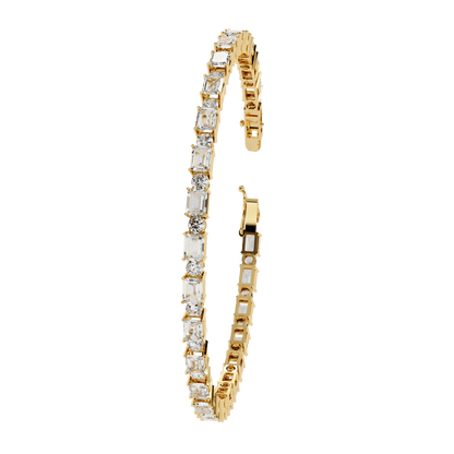 Zola – Alternating Emerald and Round Diamond Tennis Bangle