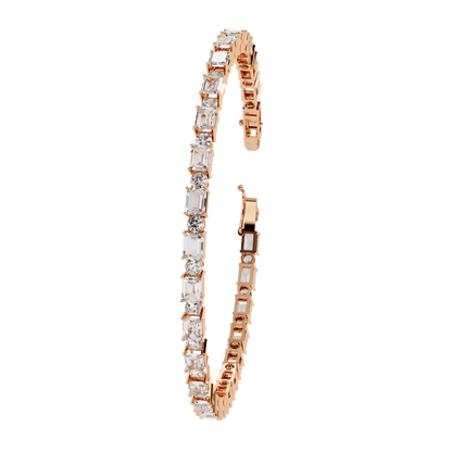 Zola – Alternating Emerald and Round Diamond Tennis Bangle