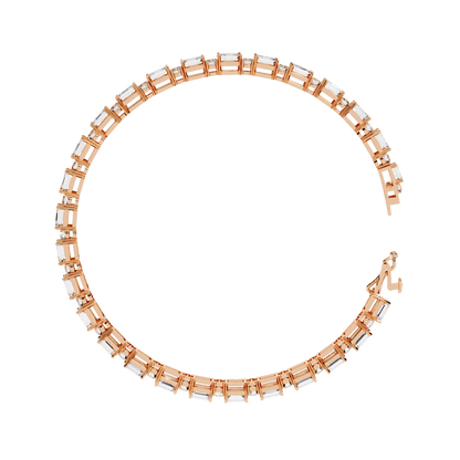 Zola – Alternating Emerald and Round Diamond Tennis Bangle
