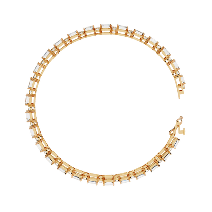 Zola – Alternating Emerald and Round Diamond Tennis Bangle