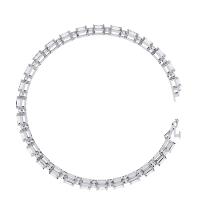 Zola – Alternating Emerald and Round Diamond Tennis Bangle