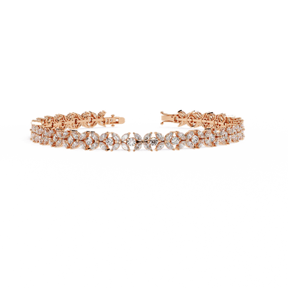 Valerie- Floral Inspired Marquise and Round Diamond Bangle
