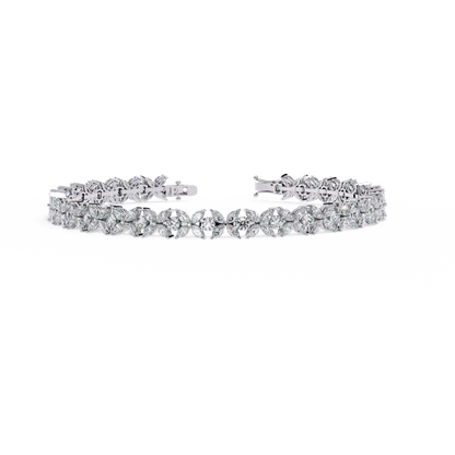 Valerie- Floral Inspired Marquise and Round Diamond Bangle