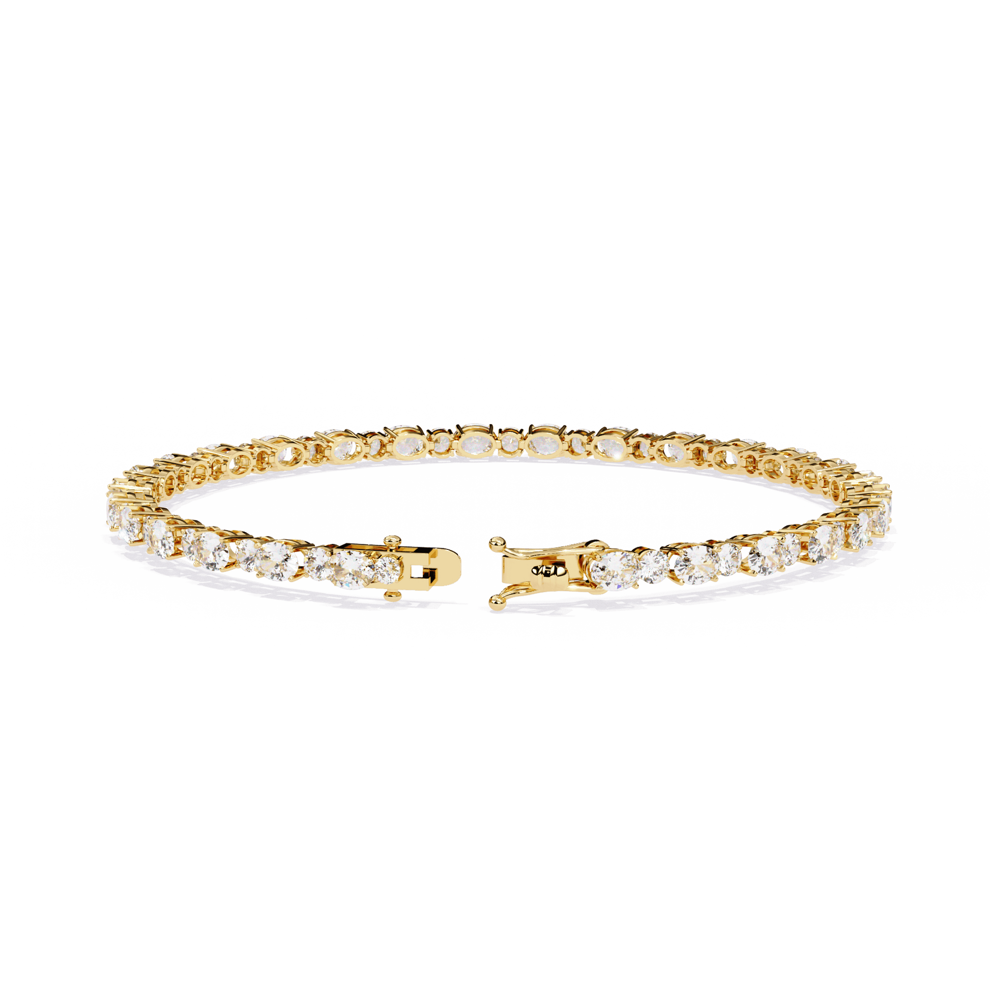 Simona oval and round diamond tennis bracelet by Carat House Dubai showcasing sparkling diamond-studded design and elegant craftsmanship.