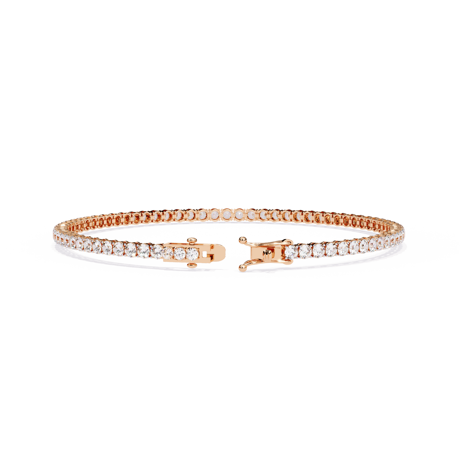 Carat House Dubai Tamara classic 2.5mm round diamond tennis bracelet with sparkling diamonds on a delicate silver chain
