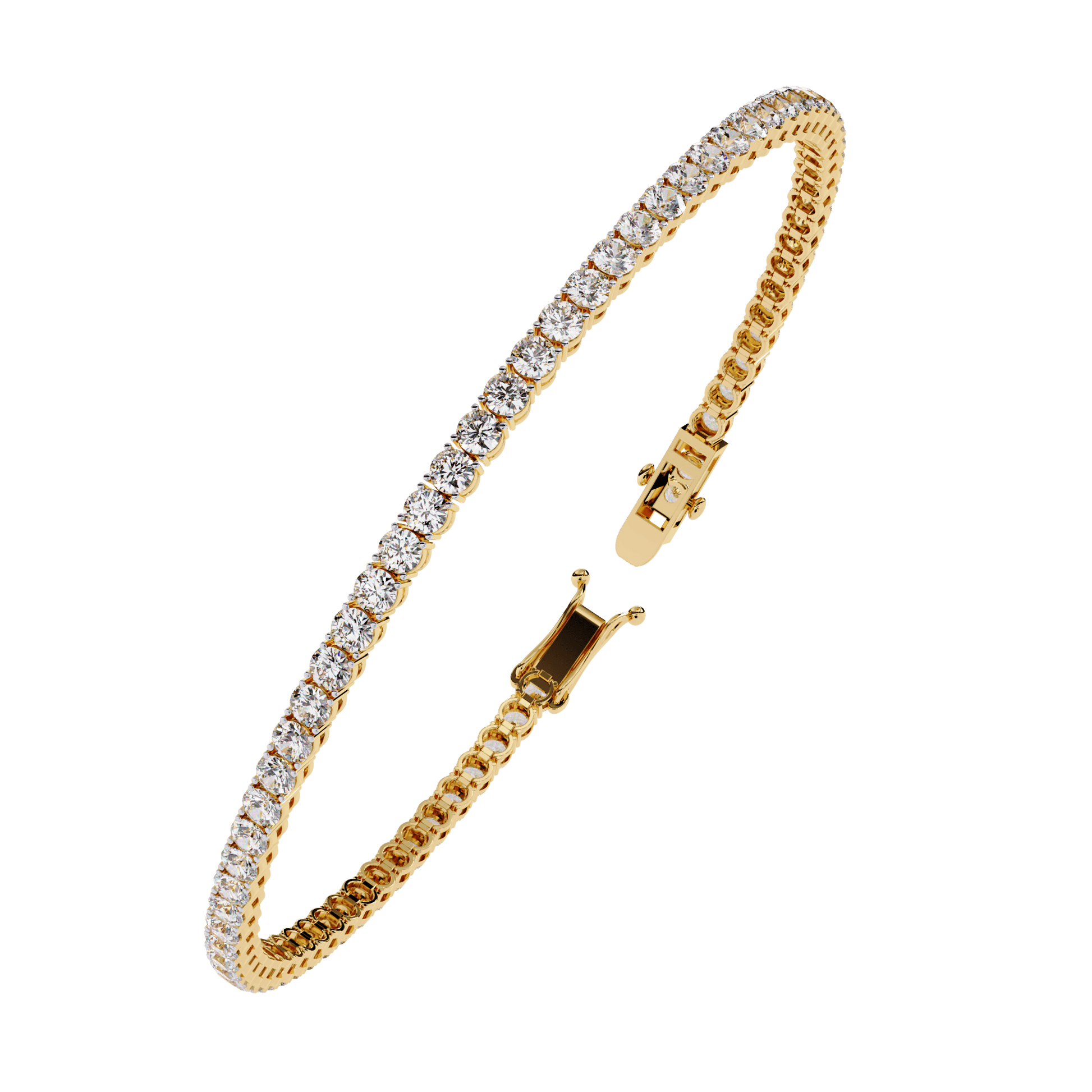 Carat House Dubai Tamara classic 2.5mm round diamond tennis bracelet with sparkling diamonds on a elegant silver chain