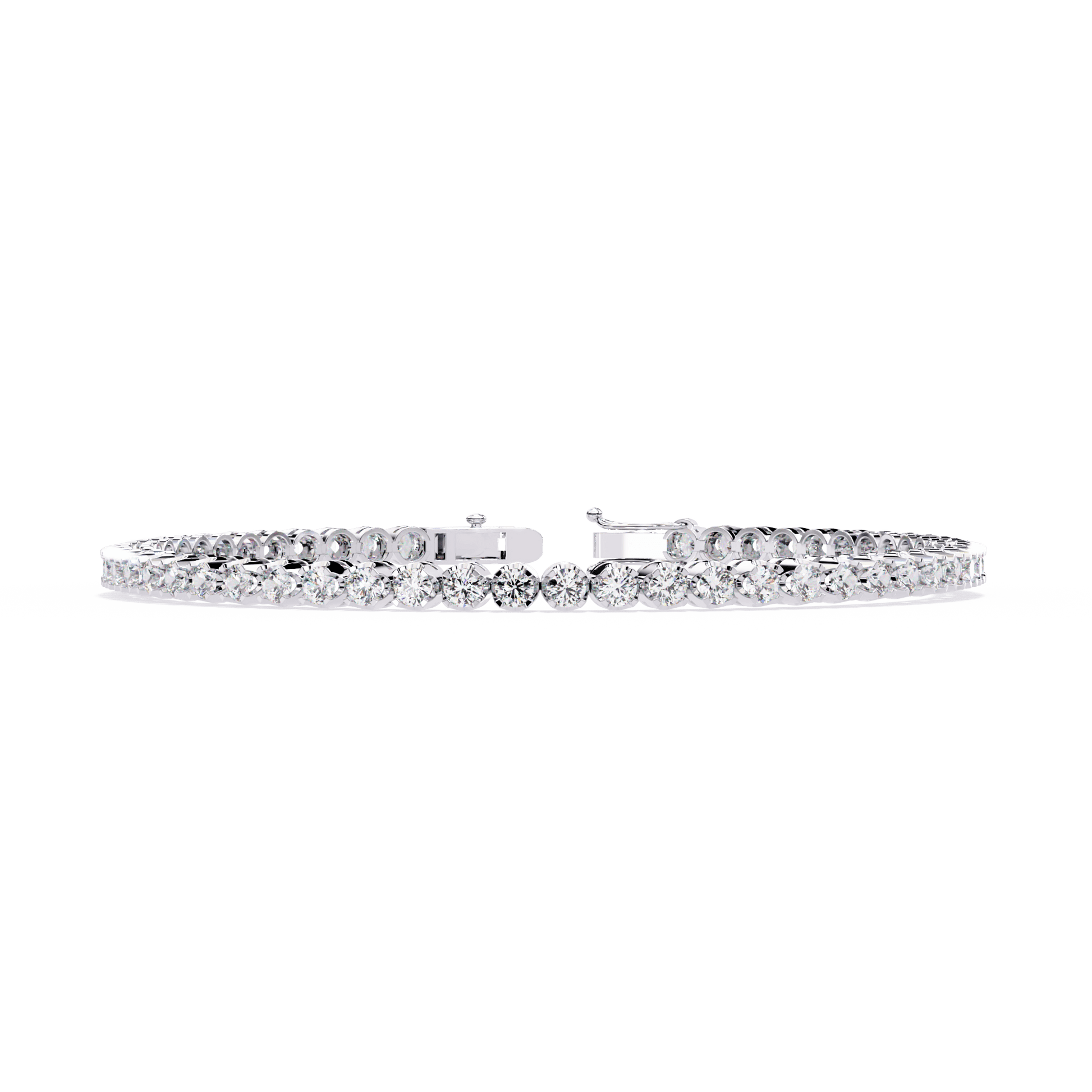 Anita – Sculpted Prong 2.5mm Diamond Tennis Bracelet — diamond tennis bracelet — lab grown diamond and natural diamond — 18k white gold — Carat House