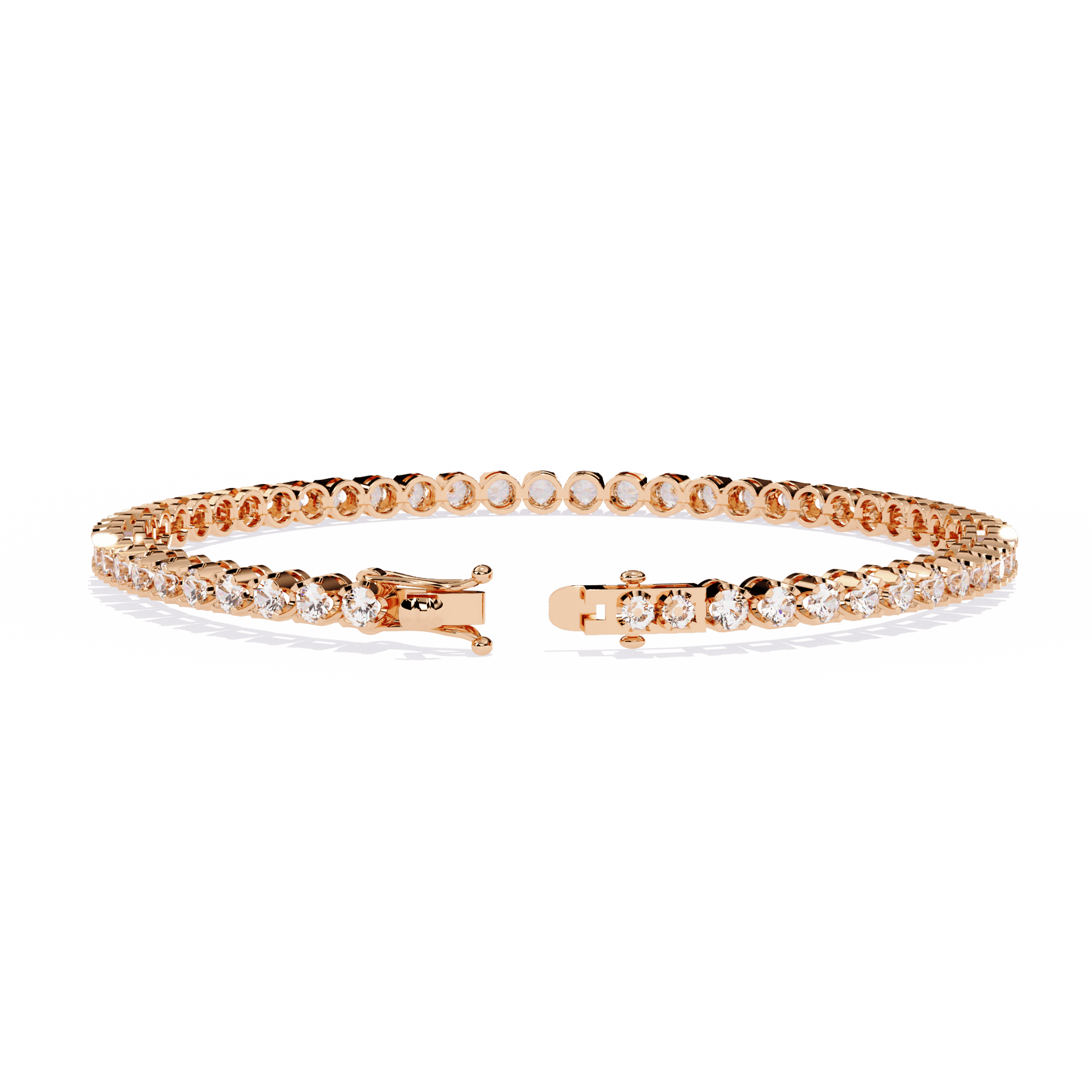 Carat House Dubai Anita Sculpted Prong 2.5mm Diamond Tennis Bracelet with sparkling diamonds and sleek design.