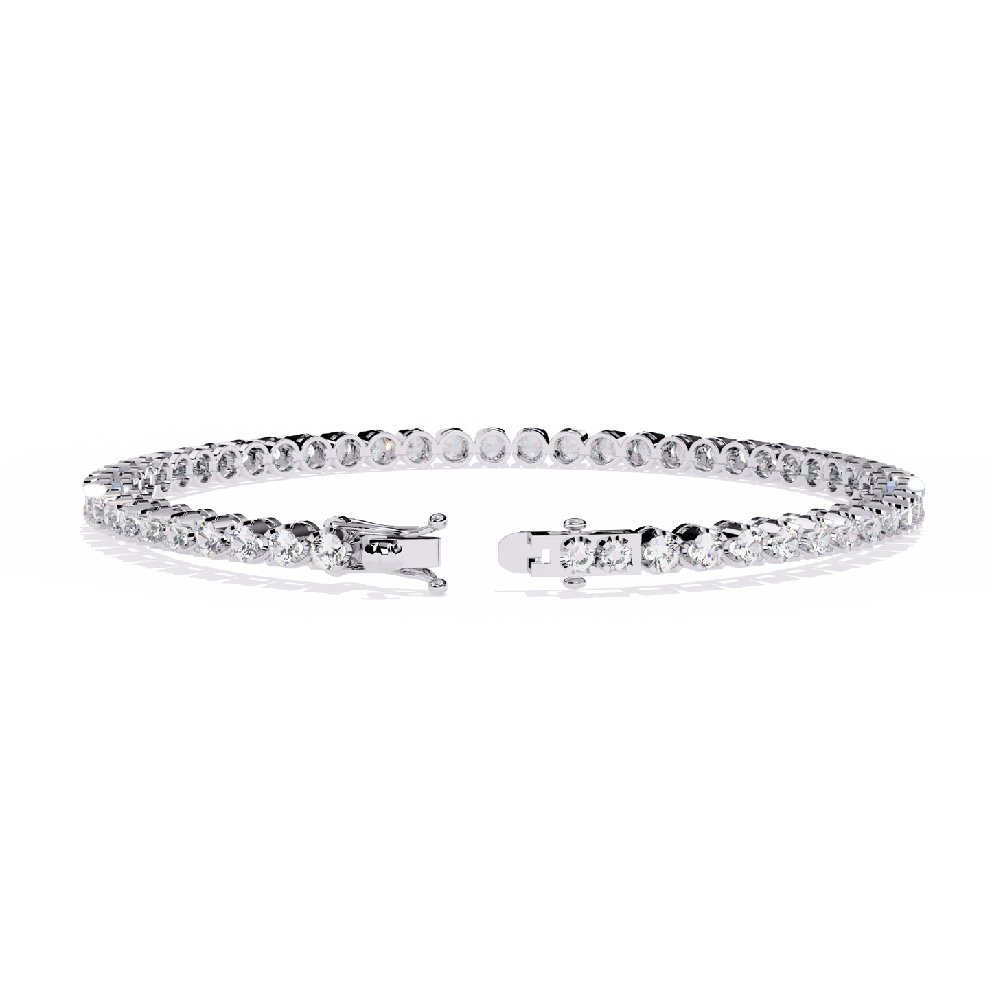 Anita – Sculpted Prong 2.5mm Diamond Tennis Bracelet