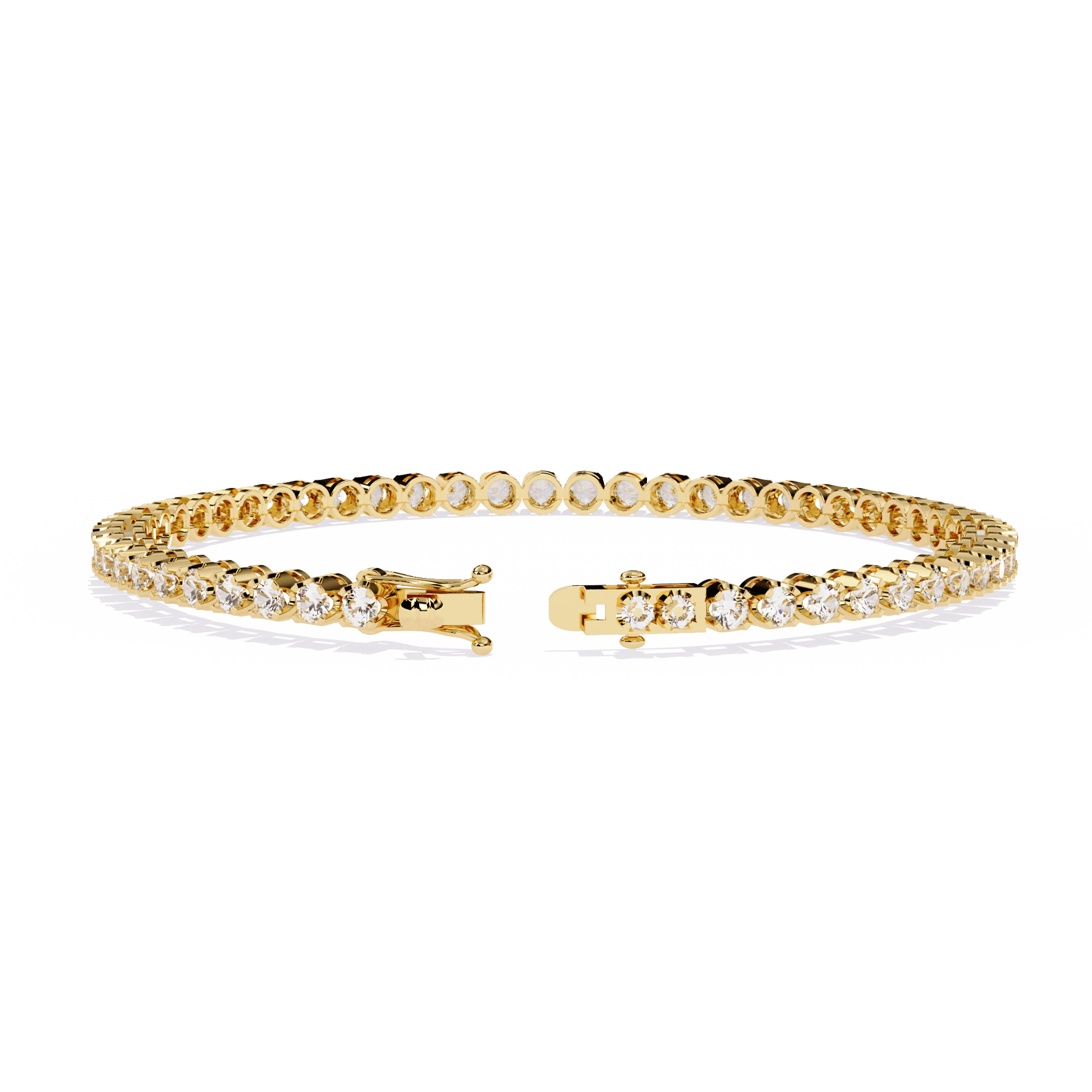 Carat House Dubai Anita Sculpted Prong 2.5mm Diamond Tennis Bracelet with sparkling diamonds and elegant design.