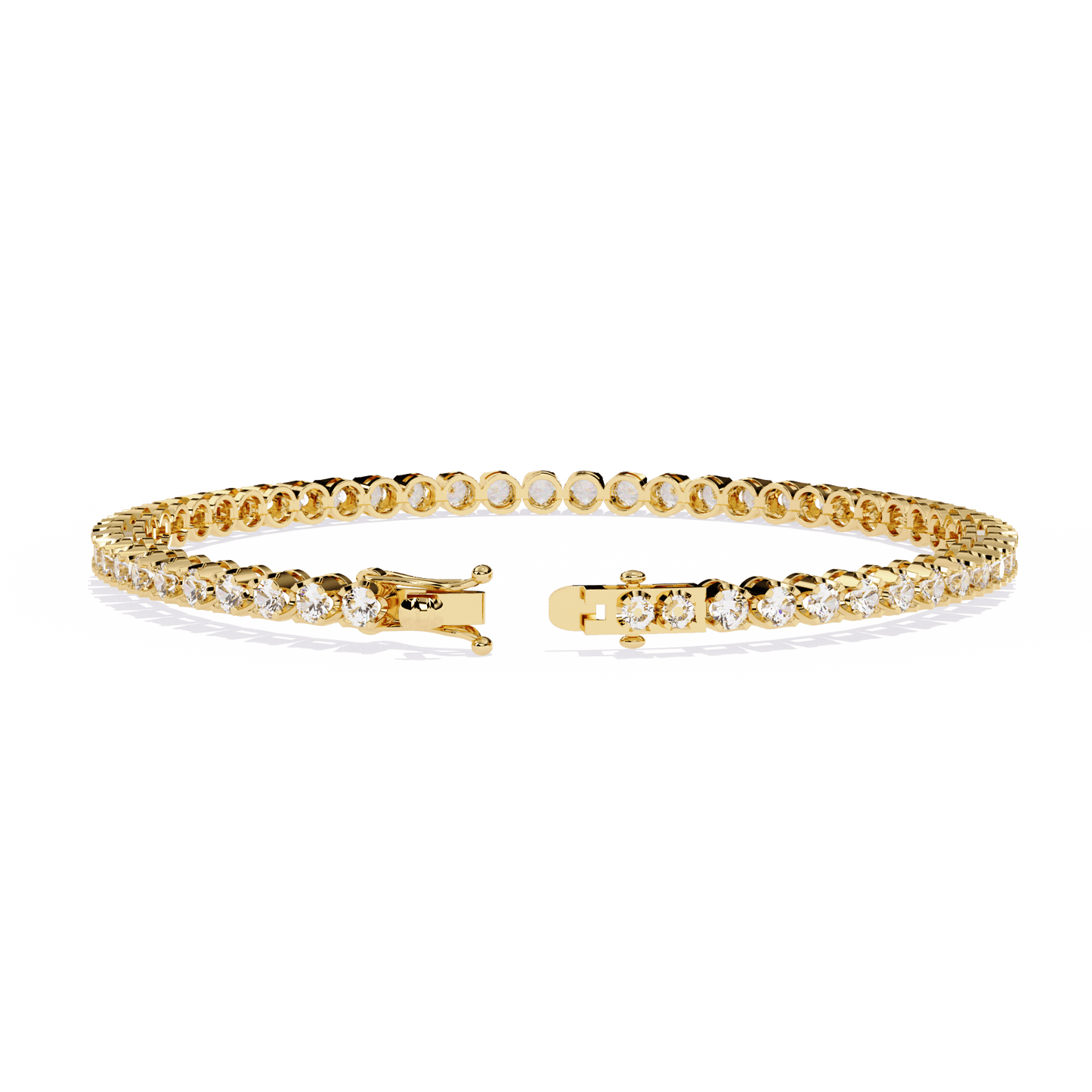 Anita – Sculpted Prong 2.5mm Diamond Tennis Bracelet