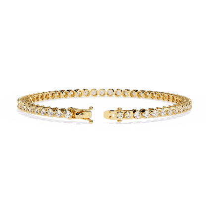 Anita – Sculpted Prong 2.5mm Diamond Tennis Bracelet