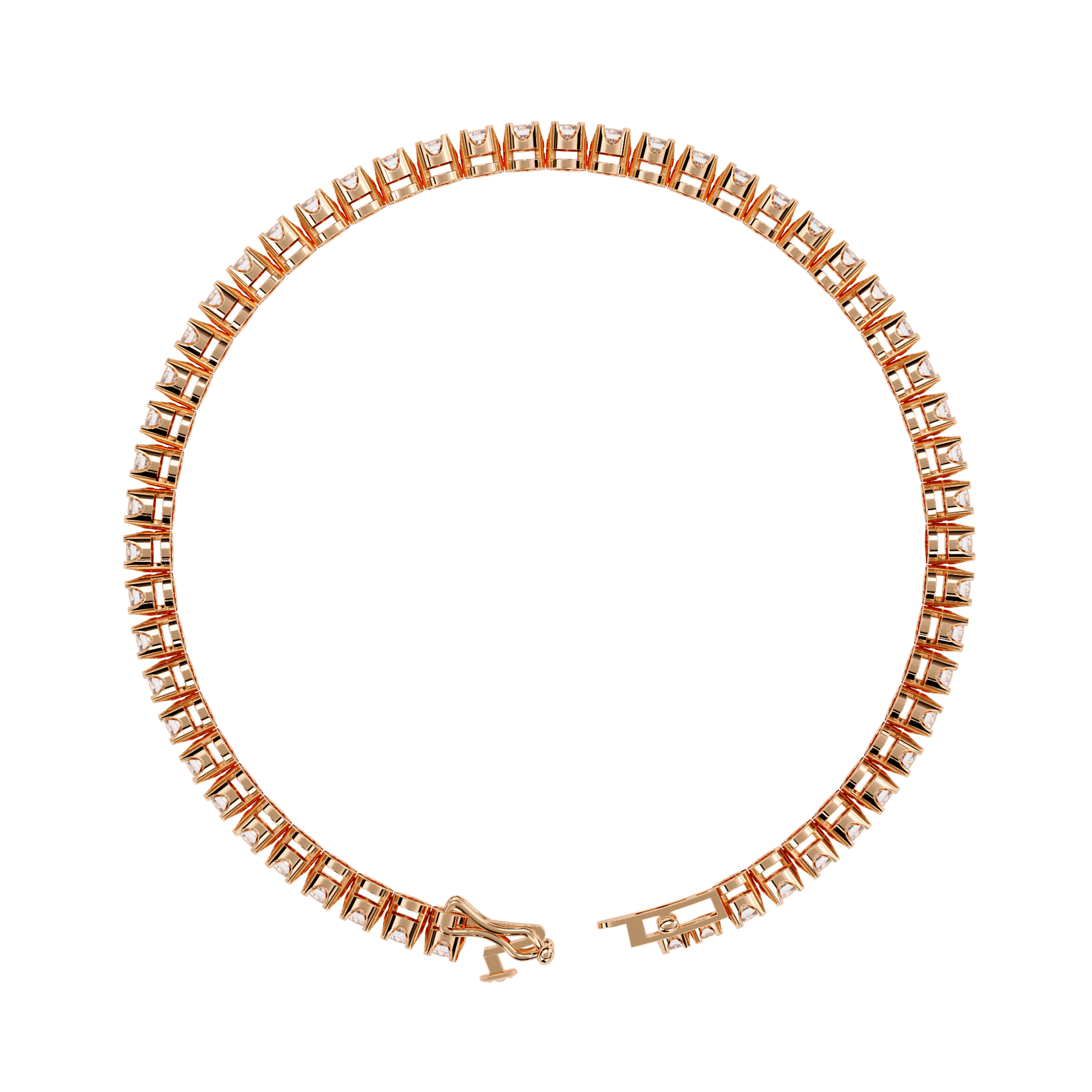 Carat House Dubai Anita Sculpted Prong 2.5mm Diamond Tennis Bracelet with sparkling diamonds on a delicate silver chain