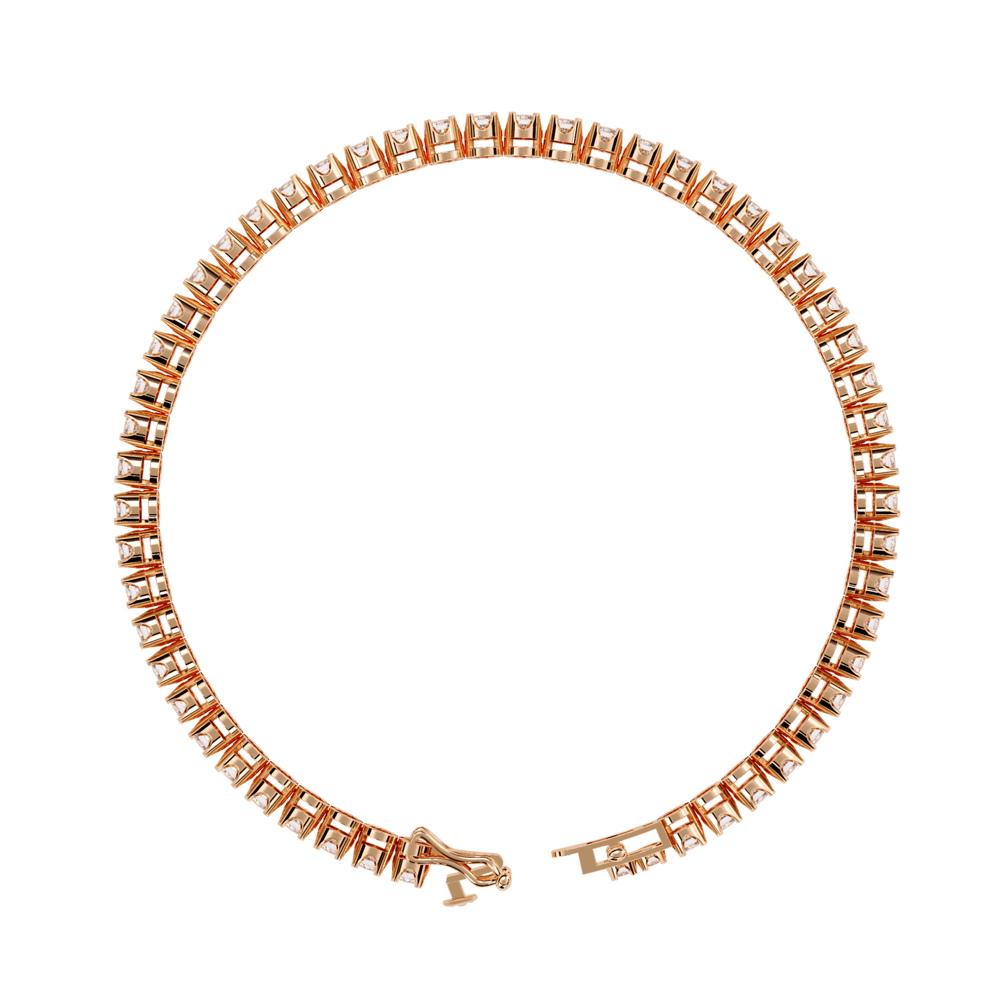 Anita – Sculpted Prong 2.5mm Diamond Tennis Bracelet