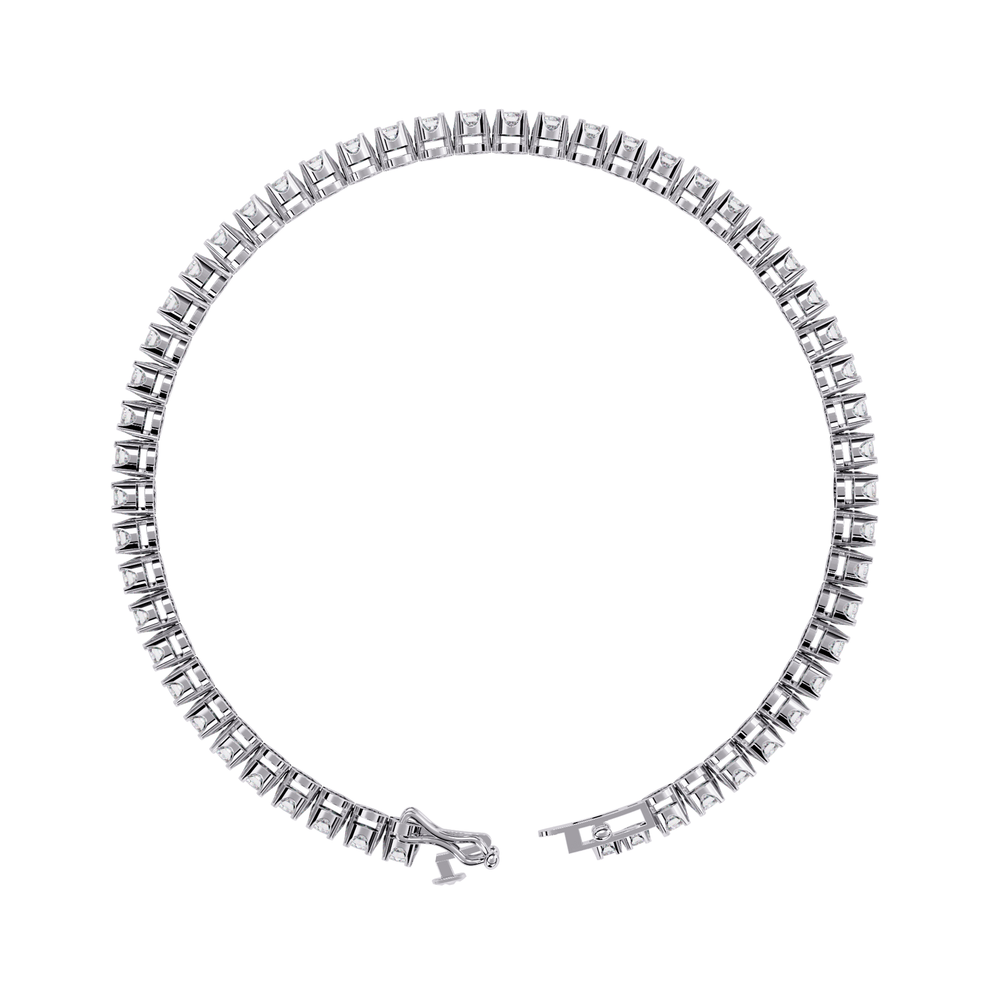 Carat House Dubai Anita Sculpted Prong 2.5mm Diamond Tennis Bracelet with sparkling diamonds and elegant design.