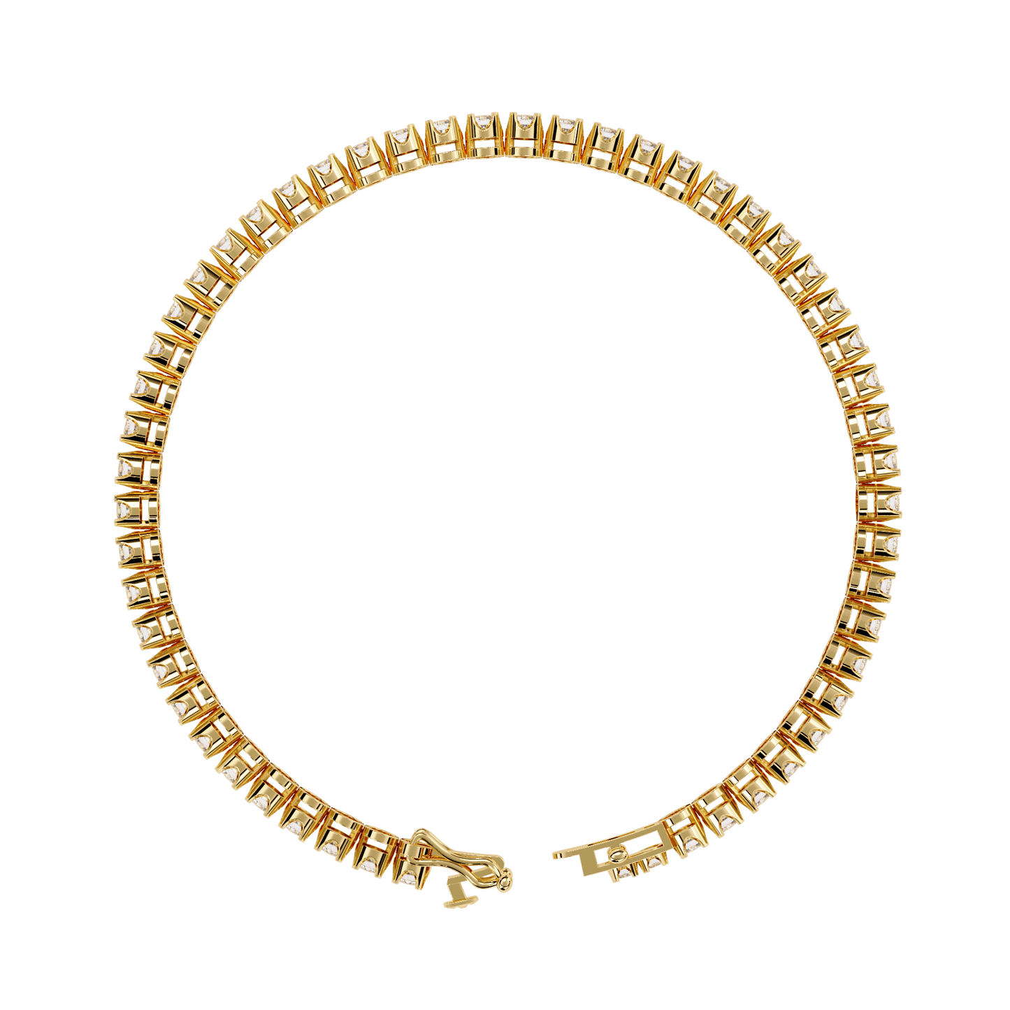 Anita – Sculpted Prong 2.5mm Diamond Tennis Bracelet