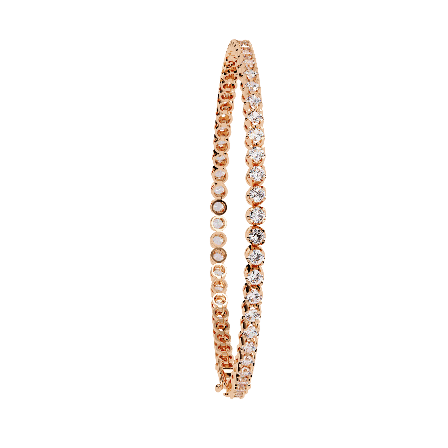Anita – Sculpted Prong 2.5mm Diamond Tennis Bracelet