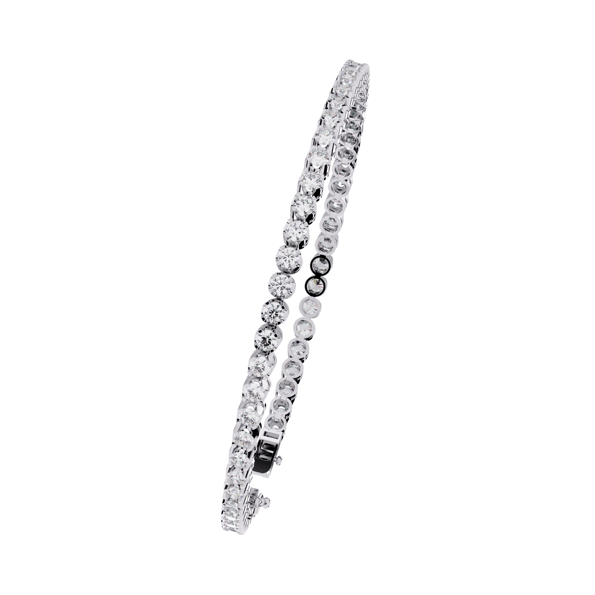 Carat House Dubai Anita Sculpted Prong 2.5mm Diamond Tennis Bracelet with sparkling diamonds and elegant design.