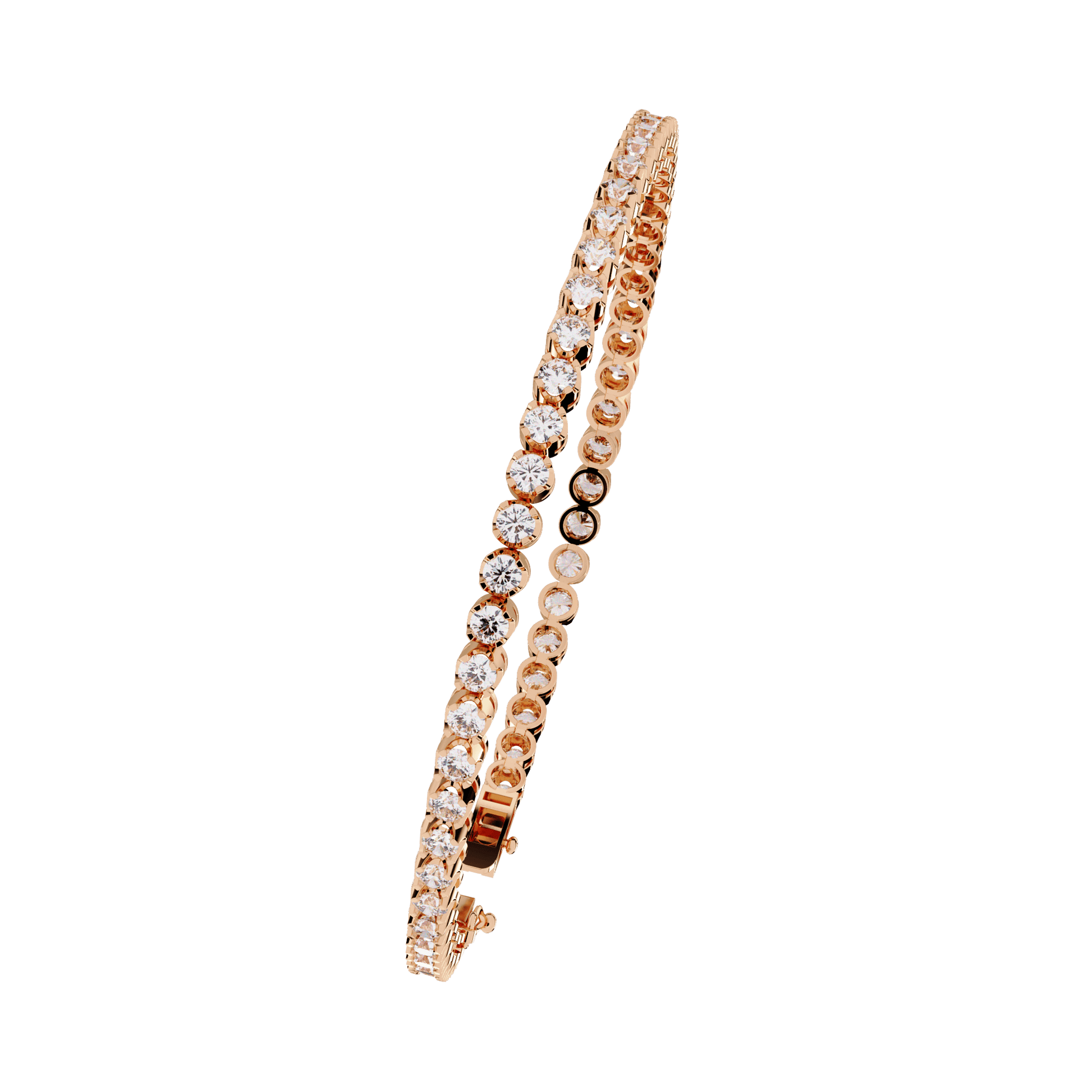 Carat House Dubai Anita Sculpted Prong 2.5mm Diamond Tennis Bracelet with sparkling diamonds on a sleek silver band