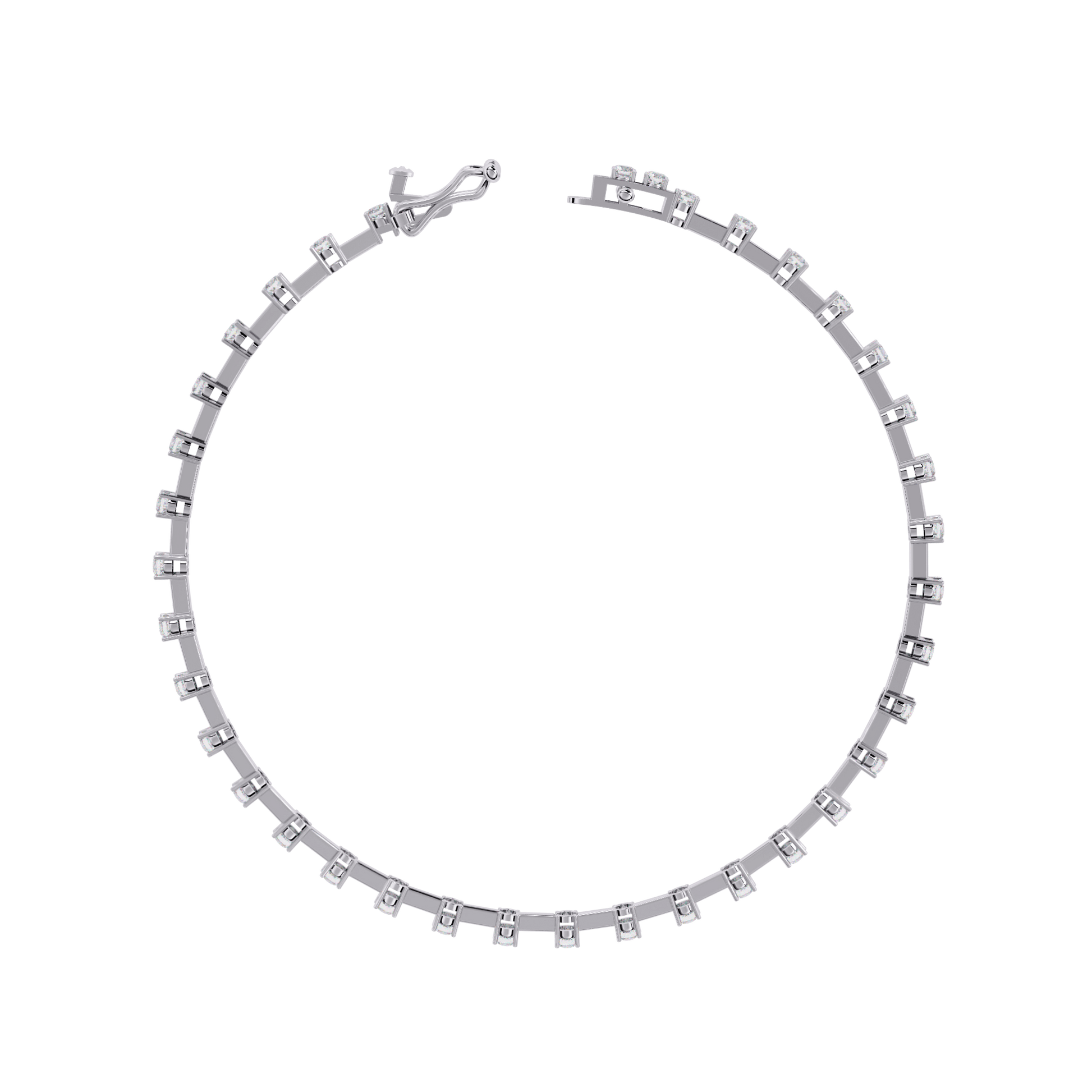 Carat House Dubai Vienna Spaced Round Diamond Bangle with sparkling diamonds and sleek gold finish.
