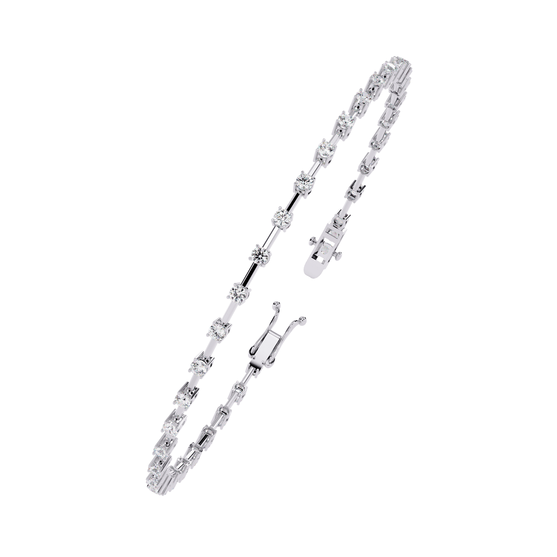 Vienna spaced round diamond bangle by Carat House Dubai, featuring a sleek gold band with embedded round diamonds.