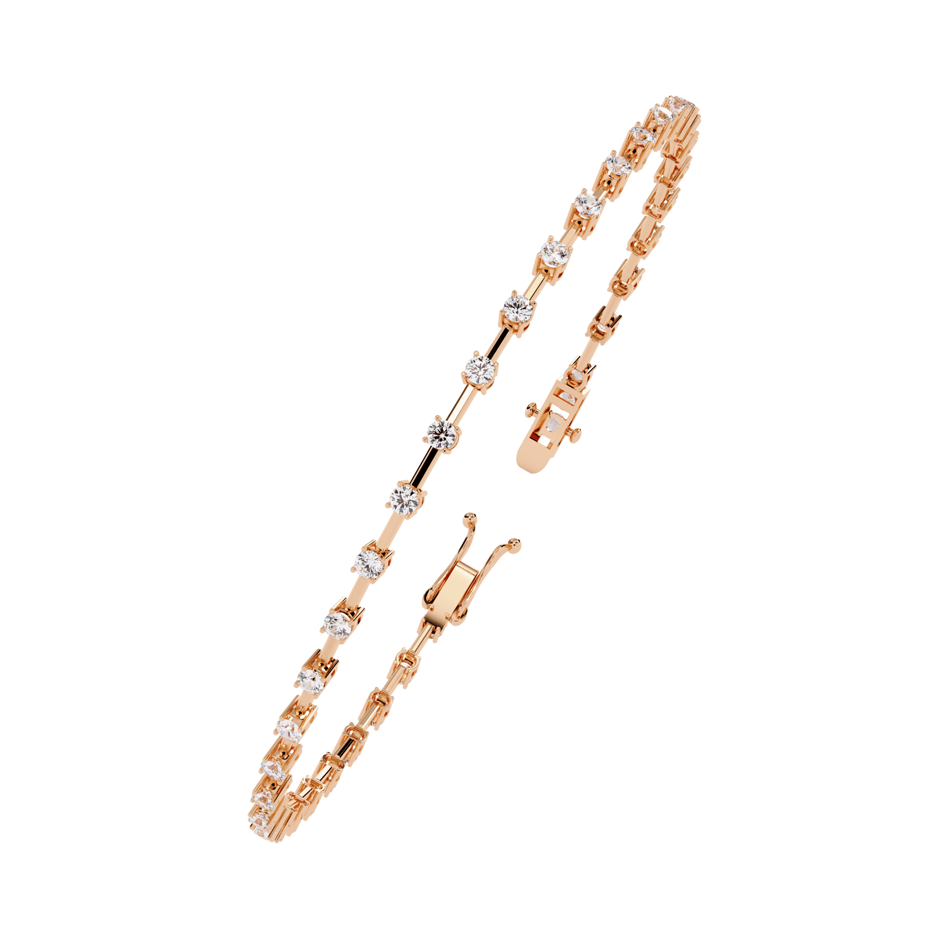 Vienna spaced round diamond bangle by Carat House Dubai featuring a sleek gold design with sparkling diamonds.