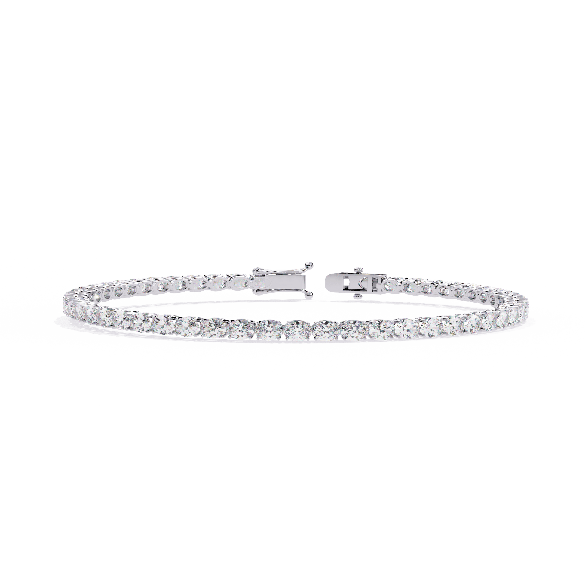 Bridget  - East-West Oval Diamond Tennis Bracelet — diamond tennis bracelet — lab grown diamond — 18k white gold — Carat House