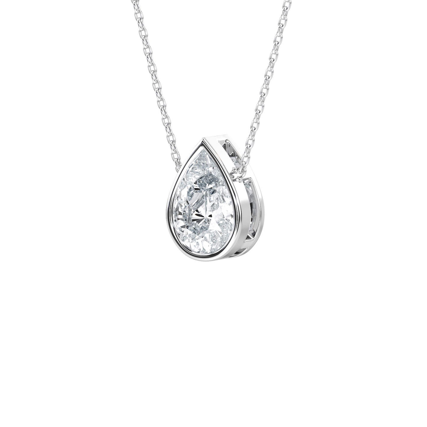 Ioanna – Pear-Cut Bezel Solitaire Pendant