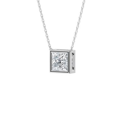 Joan – Princess-Cut Bezel Solitaire Pendant