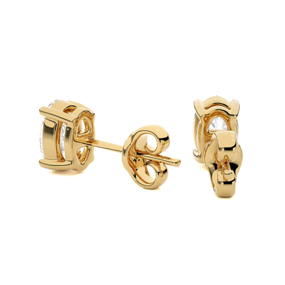 Beverly- Oval-Cut Diamond Studs in a 4-Prong Basket Setting