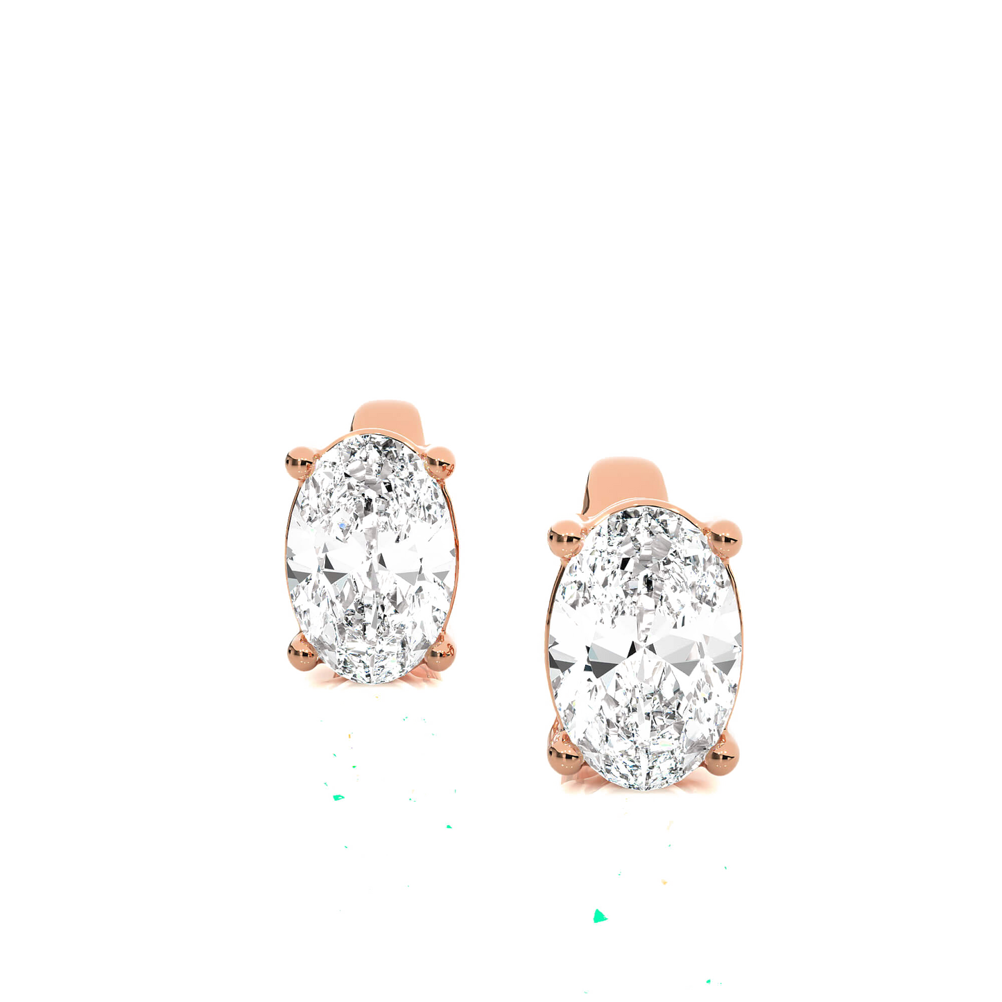 Beverly- Oval-Cut Diamond Studs in a 4-Prong Basket Setting